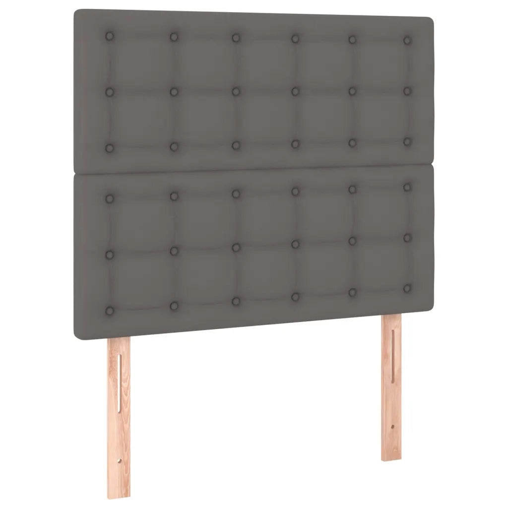 Giroletto a Molle con Materasso-Struttura Letto con Materasso Grgio 80x200 cm in Similpelle 869615