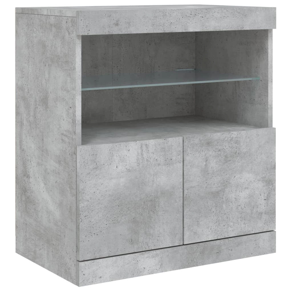 Buffet credenza cassettiera armadio mobile contenitore organizer per cucina soggiorno salotto con luci LED 60 x 37 x 67 cm grigio 02_0030005