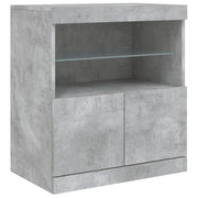 Buffet credenza cassettiera armadio mobile contenitore organizer per cucina soggiorno salotto con luci LED 60 x 37 x 67 cm grigio 02_0030005