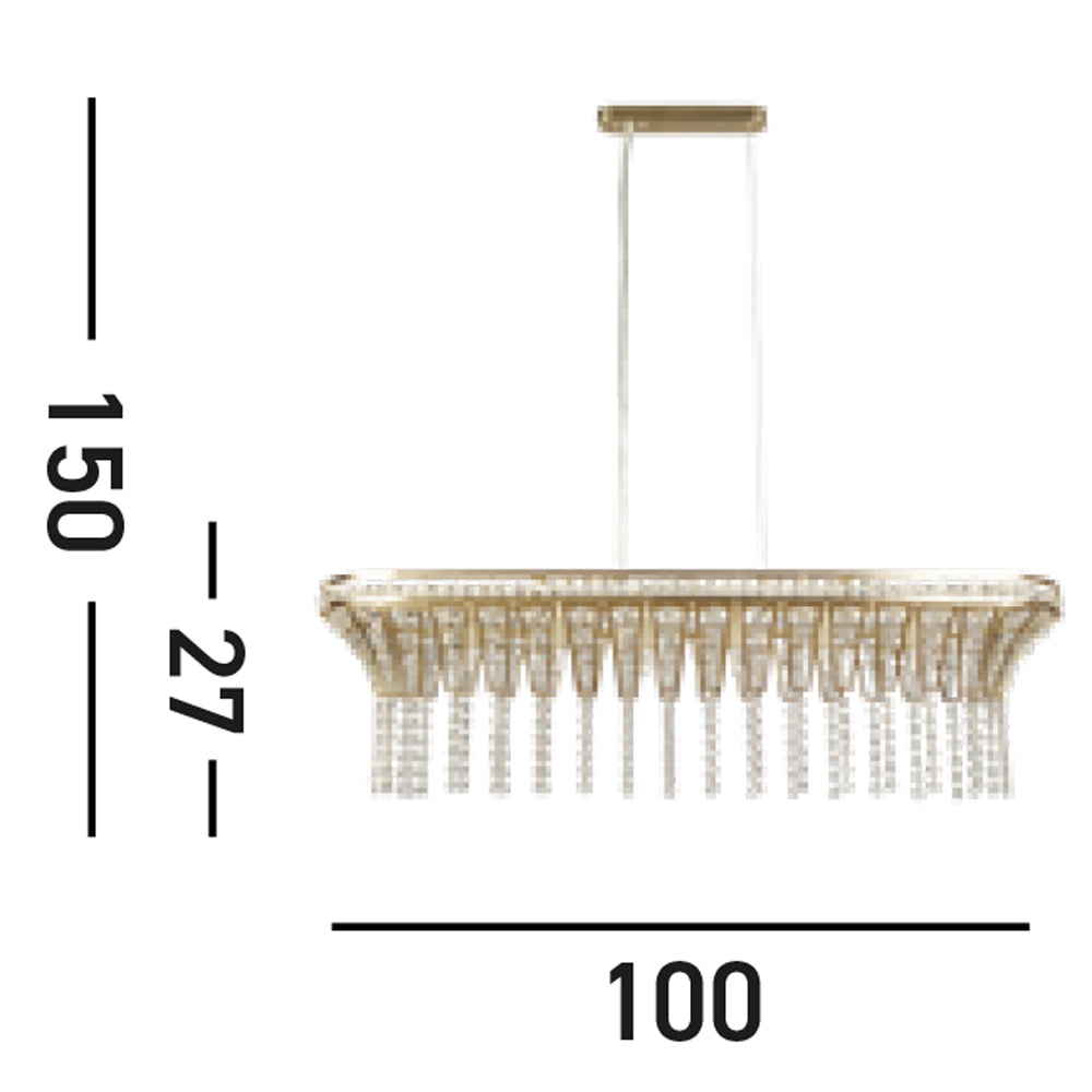 Lampadario Classico Gemma Acciaio Ottone Vetro 8 Luci G9