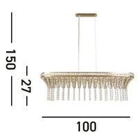 Lampadario Classico Gemma Acciaio Ottone Vetro 8 Luci G9