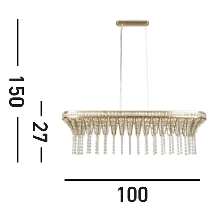 Lampadario Classico Gemma Acciaio Ottone Vetro 8 Luci G9