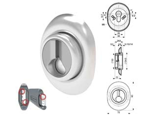DEFENDER MAGNETICO AD ALTEZZA FISSA CROMATO SATINATO- - mm.72x90 - altezza fissa mm.10 (DF332P) - 1 pezzi MOTTURA