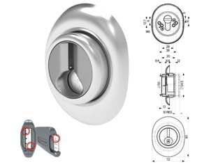 DEFENDER REGOLABILE A MOLLA MAGNETICO DF371P CROMATO SATINATO- - mm.72x90 - regolazione da mm.12 a mm.22 - 1 pezzi MOTTURA