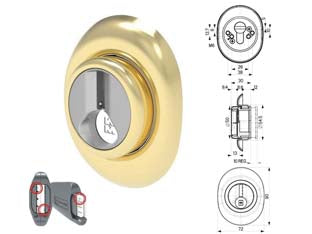 DEFENDER REGOLABILE A MOLLA MAGNETICO DF371P OTTONE- - mm.72x90 - regolazione da mm.12 a mm.22 - 1 pezzi MOTTURA