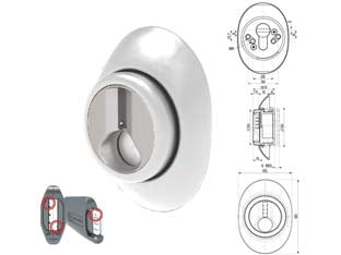 DEFENDER REGOLABILE A GHIERA MOSTRINA PIENA CROMATO SATINATO- - mm.65x90 - regolazione da mm.8 a mm.14 (DF481P) - 1 pezzi MOTTURA