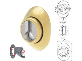 DEFENDER REGOLABILE A GHIERA MOSTRINA PIENA OTTONE- - mm.65x90 - regolazione da mm.8 a mm.14 (DF481P) - 1 pezzi