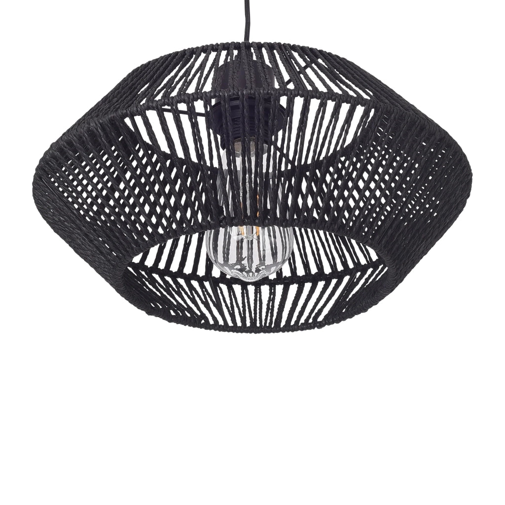Lampada da terra a sospensione E27 nera 03_0010725