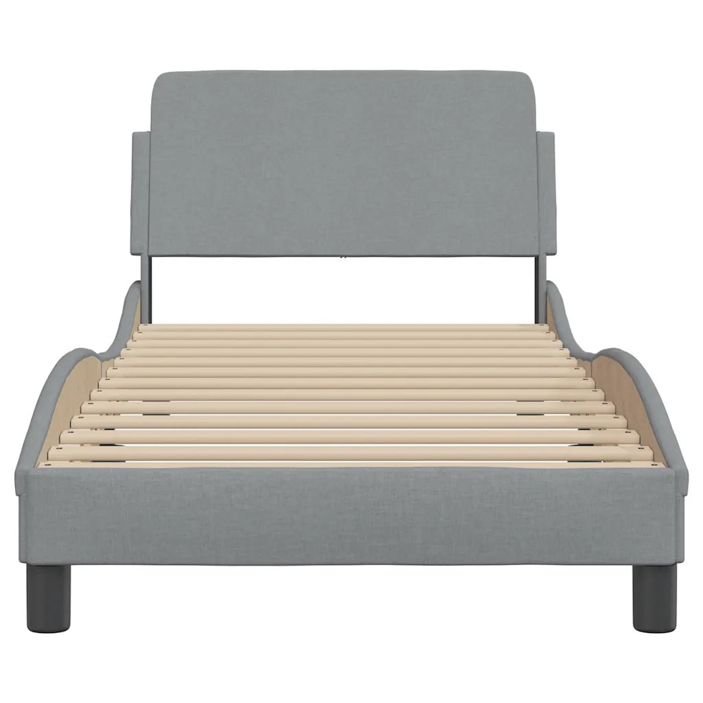 Struttura letto Dover Grigio Chiaro 90x190 cm in Tessuto 373317