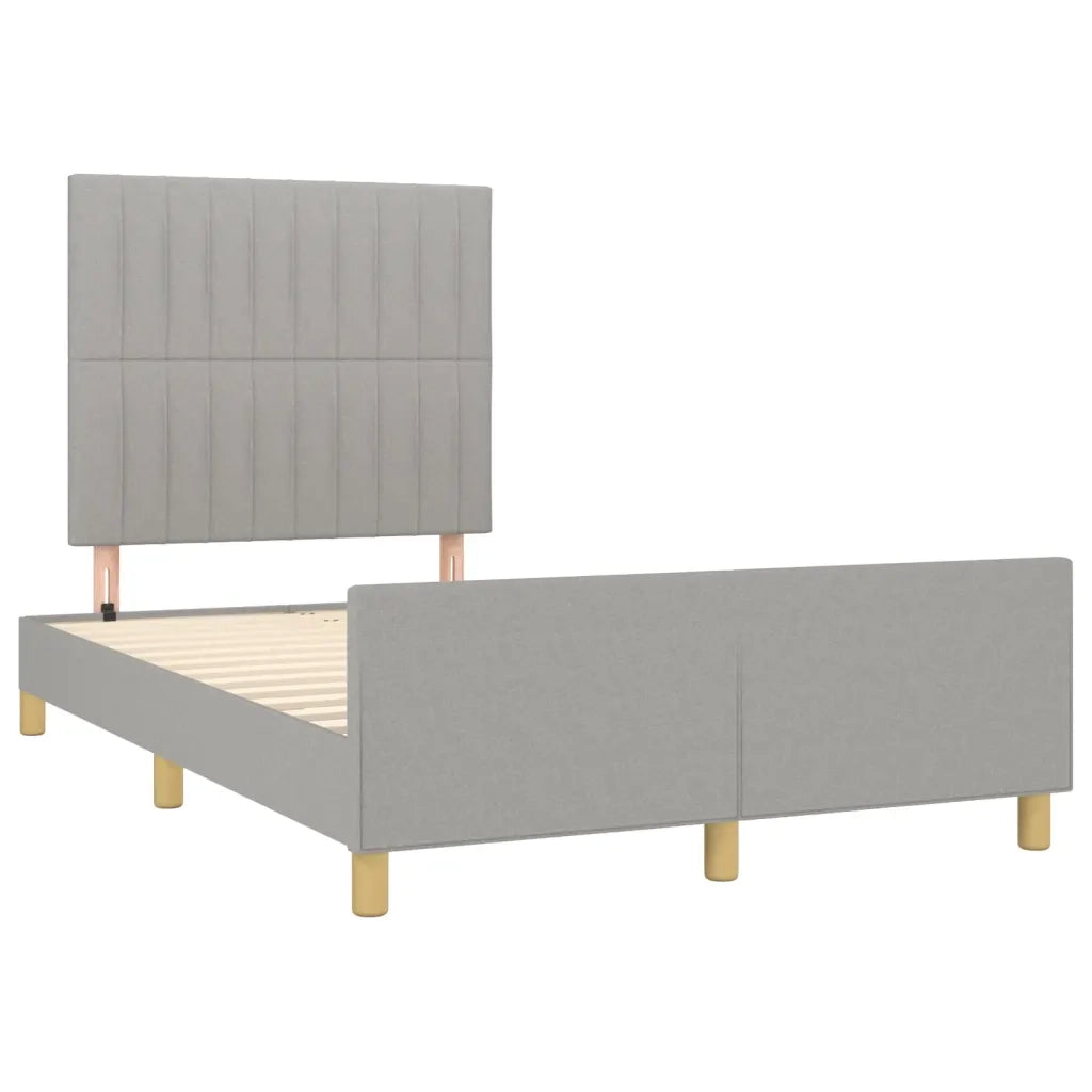 Giroletto senza Materasso Grigio Chiaro 120x190 cm in Tessuto
