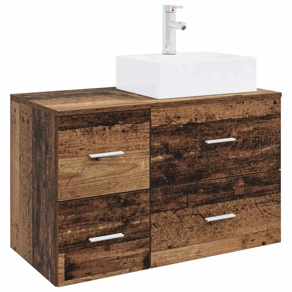 Set di mobili per il bagno 2 pz Legno antico 3403974