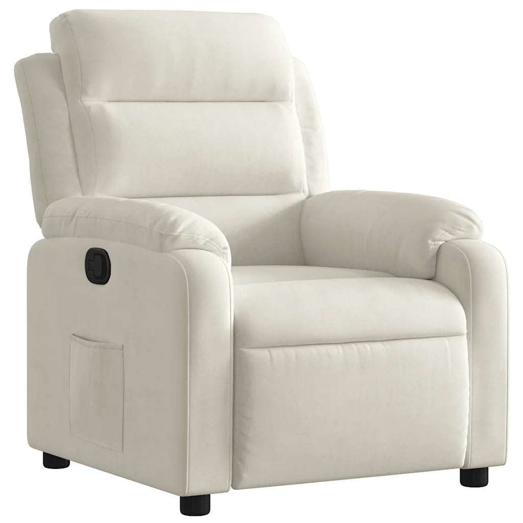 Poltrona Reclinabile Crema in Velluto 373509