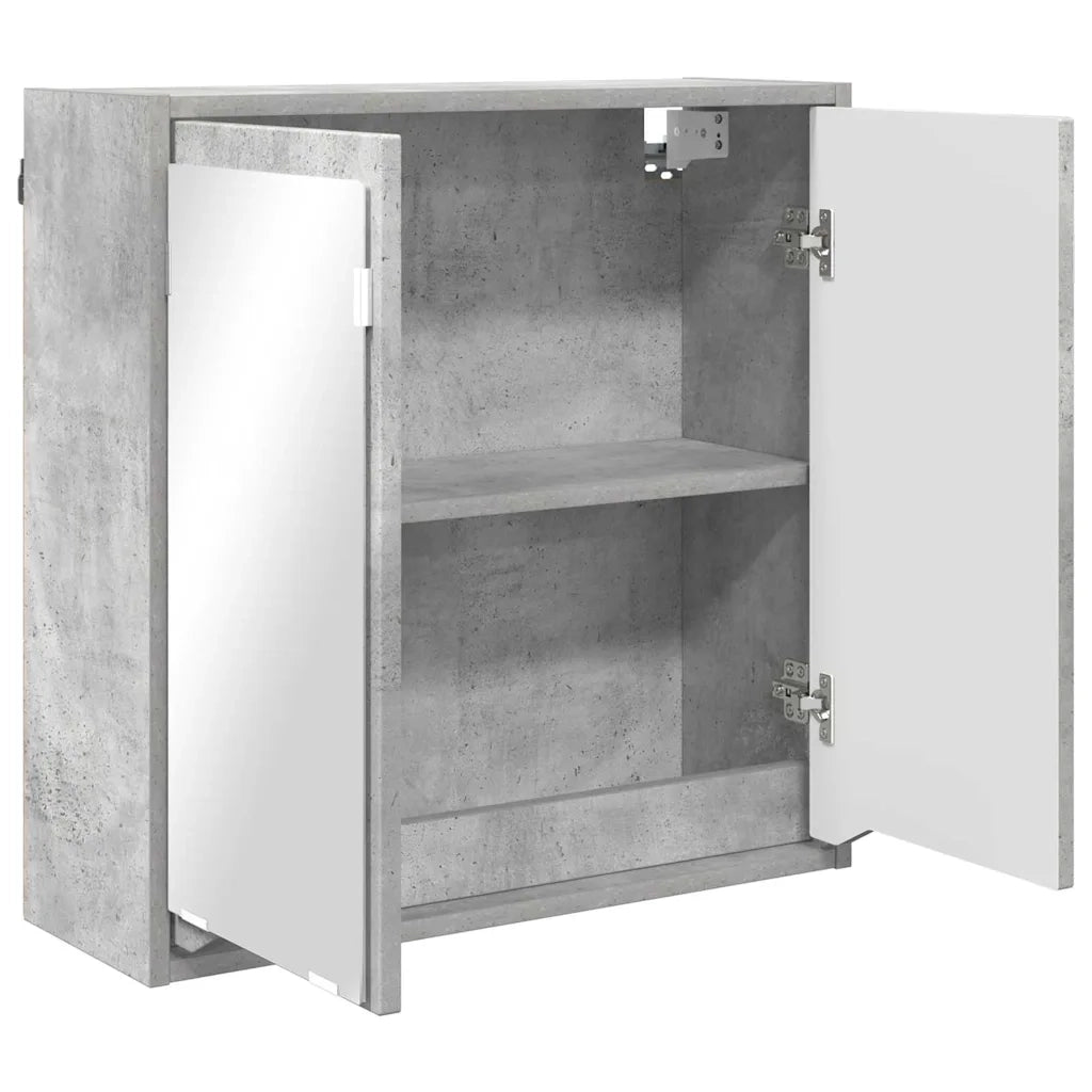 Mobiletto per specchio da bagno Grigio cemento 60 x 20 x 60 cm