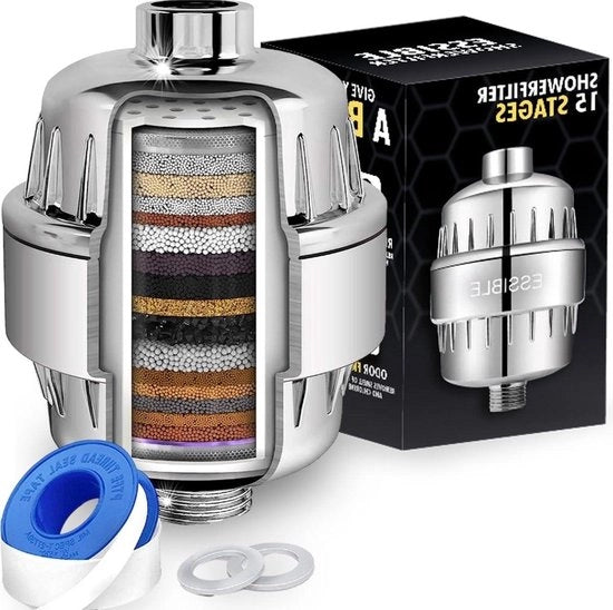 Filtro per doccia a 15 stadi - Filtro per acqua per docciaschiuma - Filtro per doccia con filtro