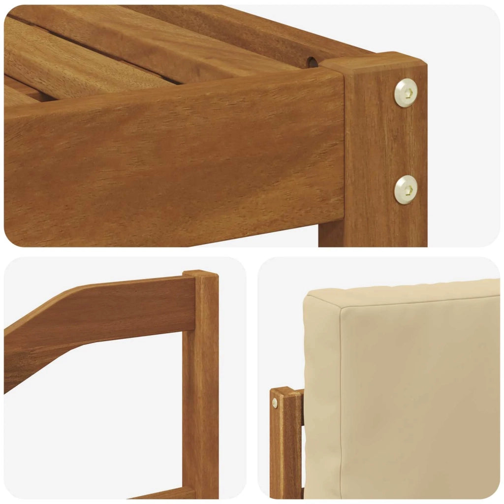 Set di divani da esterno con cuscino 5 pcs Naturale e Beige 3366271