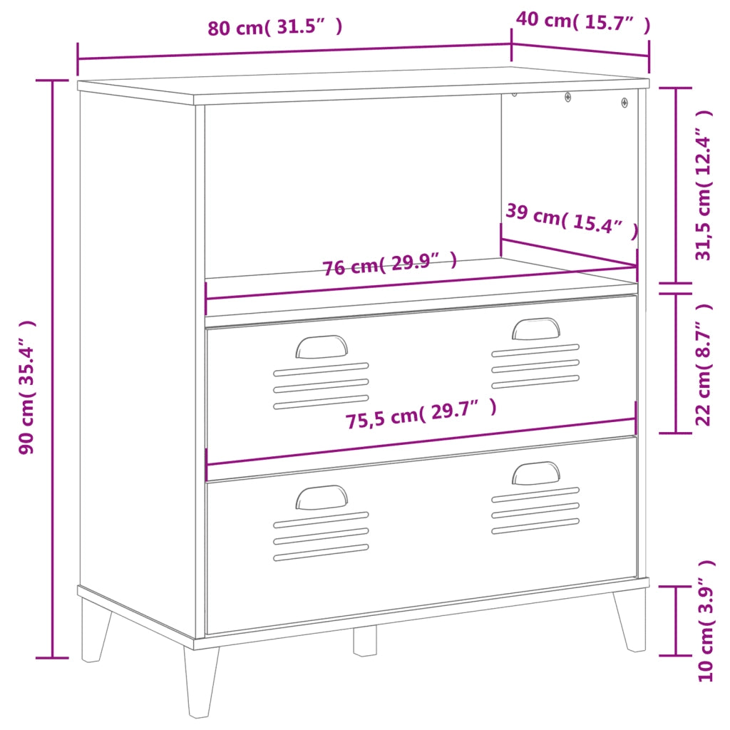 Libreria VIKEN Nera 80x40x80 cm in Legno Multistrato 374945