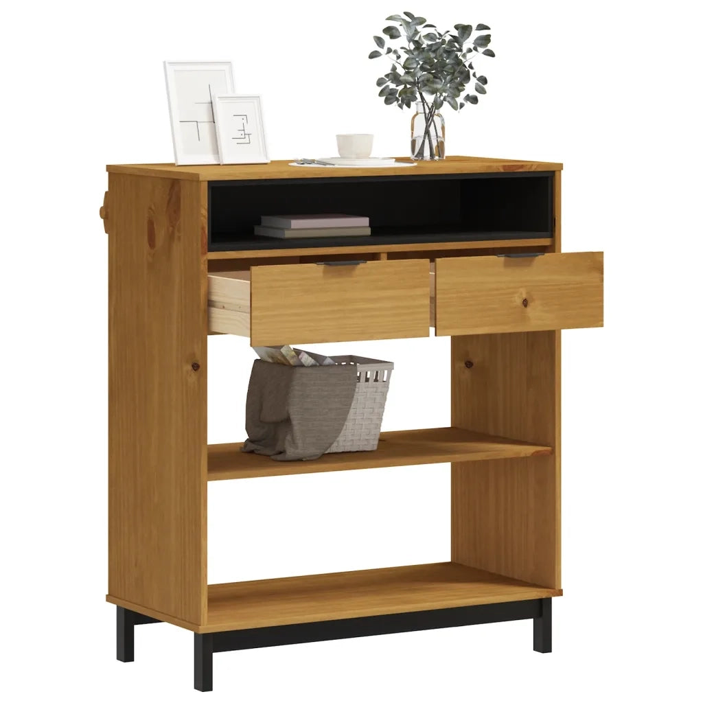 Tavolino da Bar-Tavolino da soggiorno-Tavolo FLAM 92x45x110 cm in Legno Massello di Pino