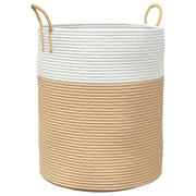 Cestino Portaoggetti Beige e Bianco ?38x46 cm in Cotone CFW6659989