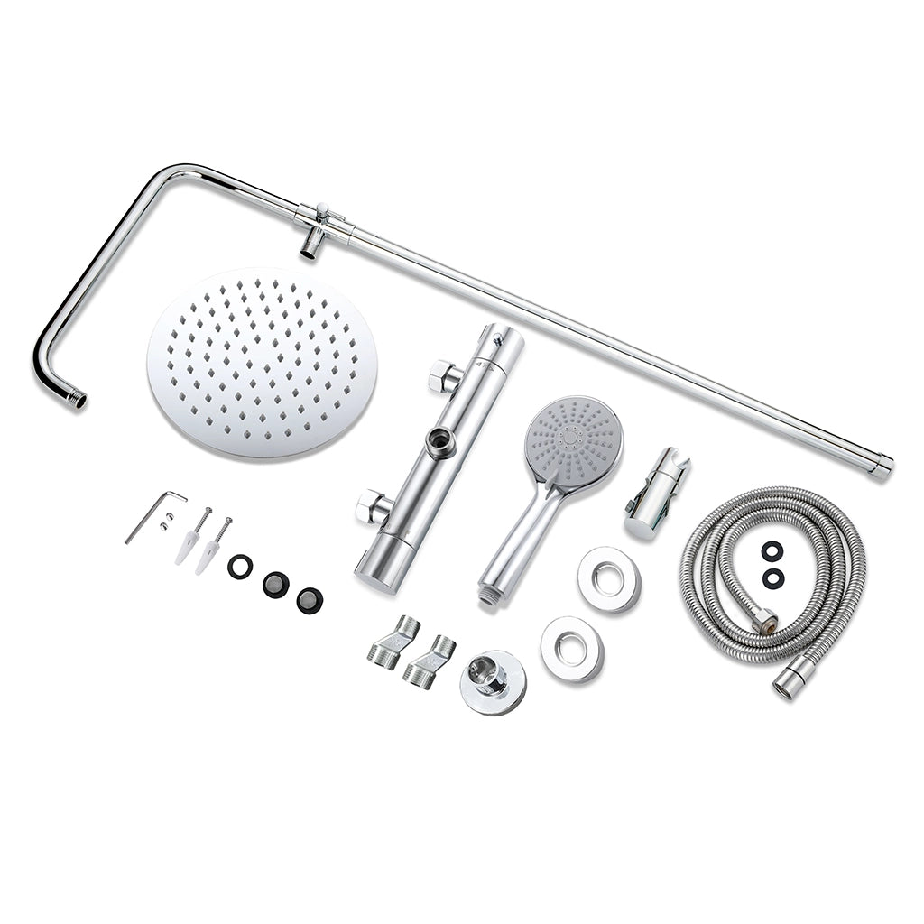 Colonna per Doccia AICA ITALY Colonna Doccia Idromassaggio con Soffione Tondo da 20cm in Acciaio Inox, Cromo