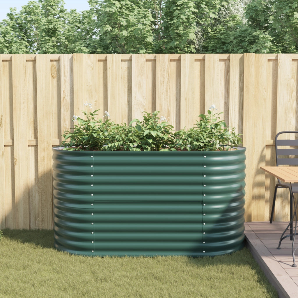 Letto da Giardino Rialzato Verde 160x80x81 cm in Acciaio Galvanizzato