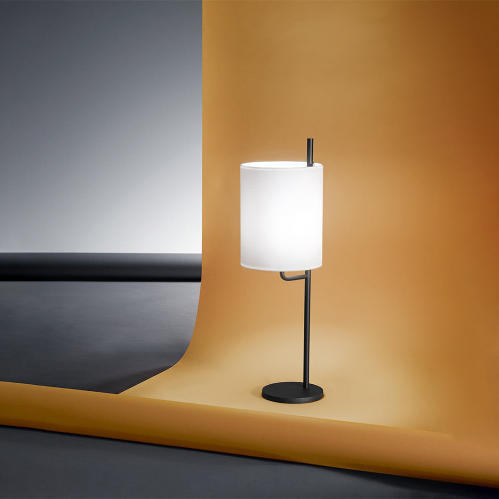 Lampada Da Scrivania Contemporanea Ram Hotel Metallo Nero Tessuto 1 Luce E27