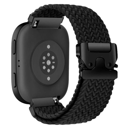Cintura di orologio in nylon - Adesivo e comodo - 22mm - Nero - Adatto per Amazfit Bip - Perfetto per lo sport e l'uso quotidiano
