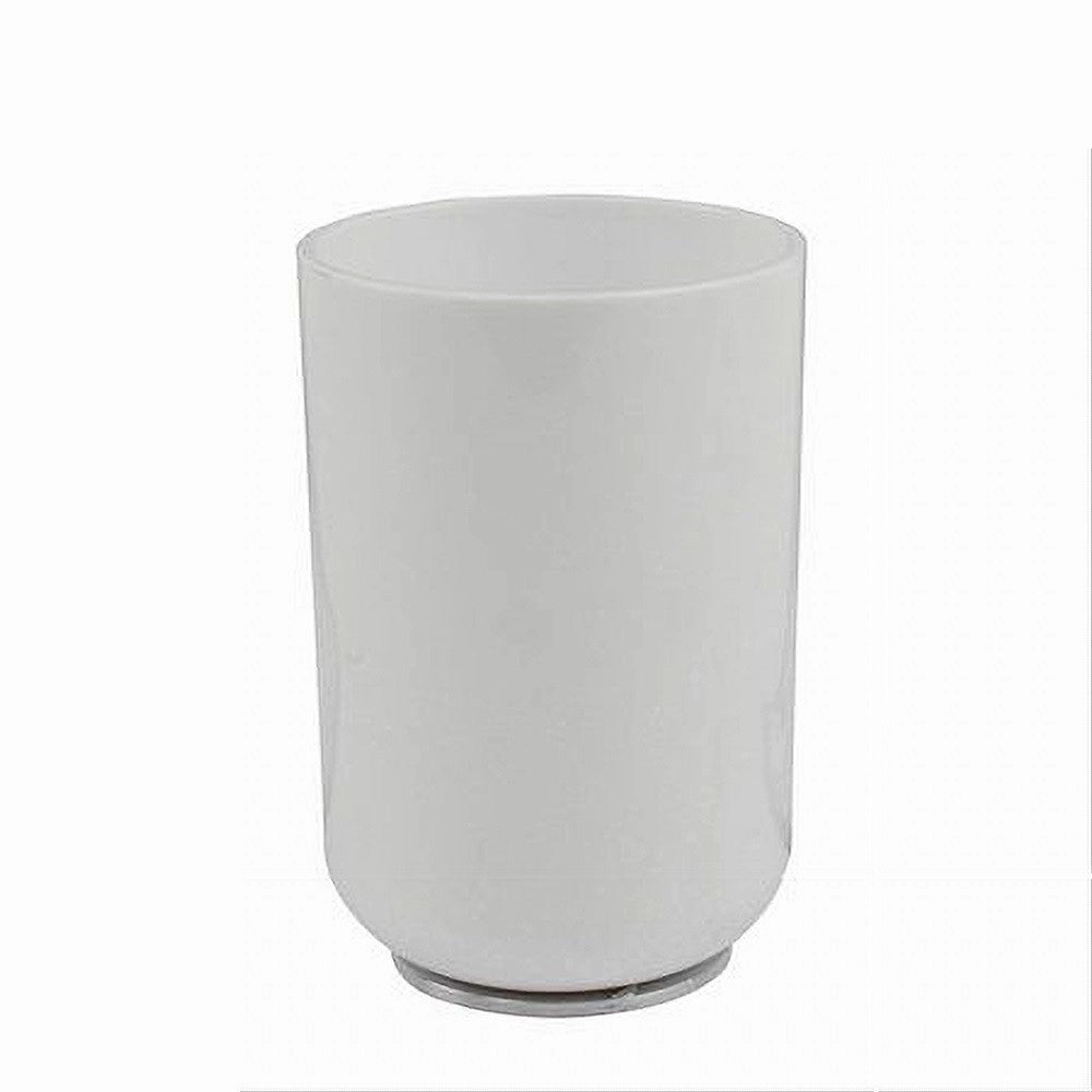 Trade Shop - Bicchiere Porta Spazzolini Dentifricio Bianco Accessori Arredo Per Bagno 69463 -