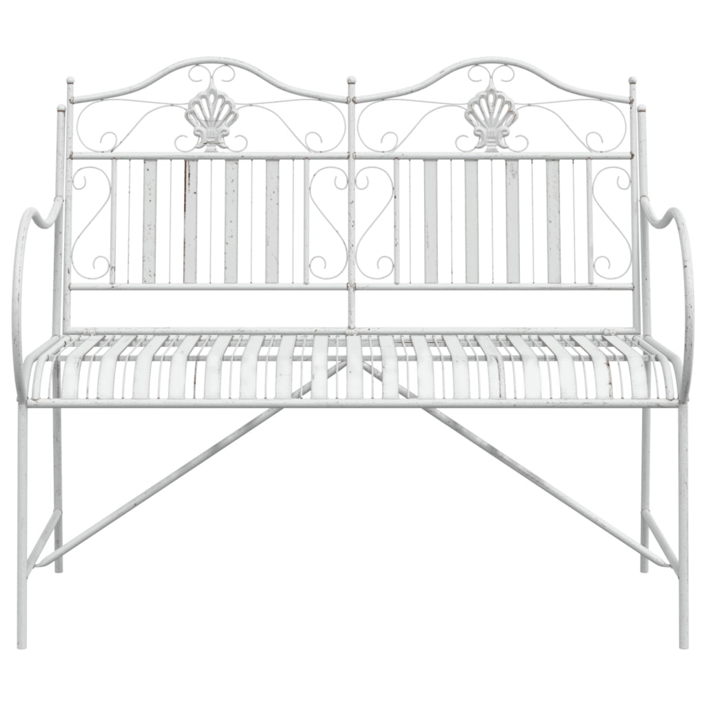 Panchina Bianca Metallo 103.5 x 59 x 89 cm Durevole