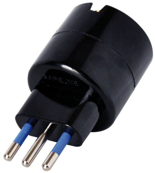 Globex ADATTATORE SEMPLICE IN BLISTER 2P+T spina 10A/ presa schuko 10A col. Nero 20.00 pz