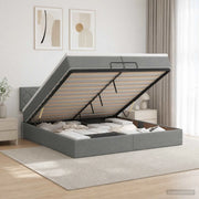 Letto ottomano con materasso Grigio Scuro 200 x 200 cm Tessuto 3456435