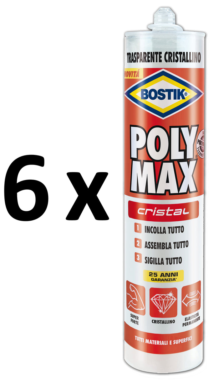 ESPOSITORE ADESIVO SIGILLANTE UNIVERSALE 'POLY MAX' ORIGINAL EXPRESS 6 pz da gr 500 con 3 birre da 500 ml omaggio  - BOSTIK