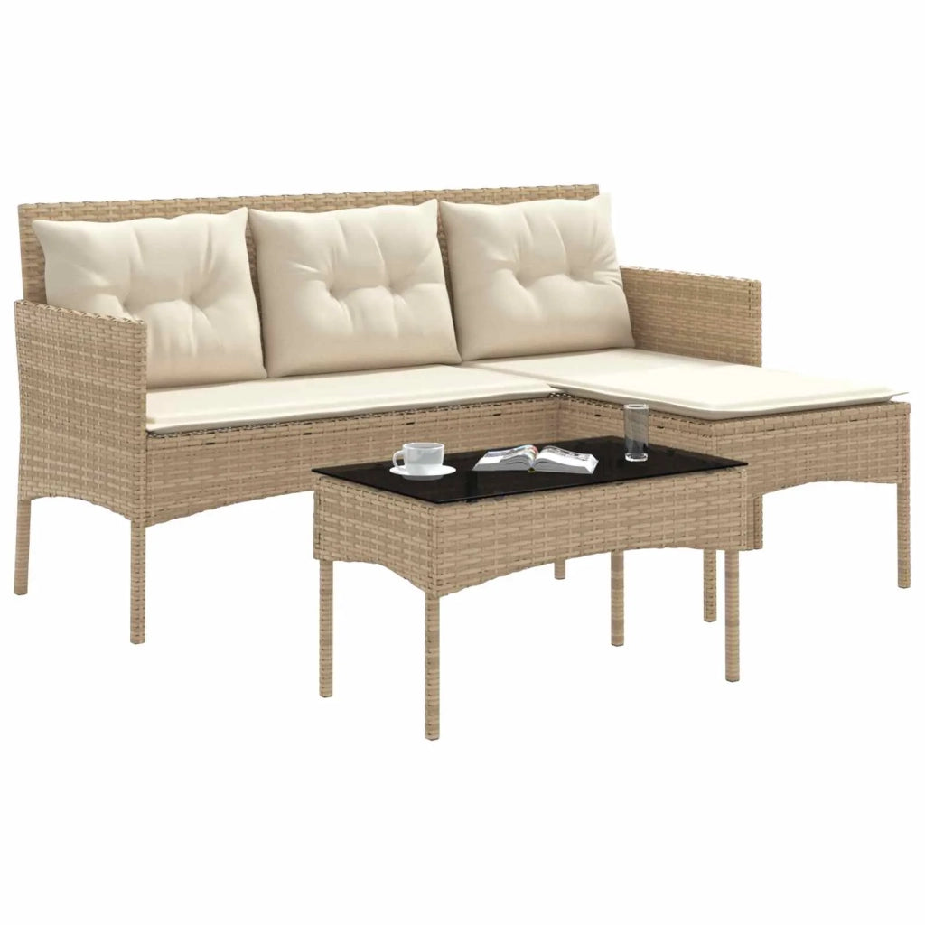 Set Divano da Giardino con cuscino 2 pz | Set Salotto da Giardino polyrattan