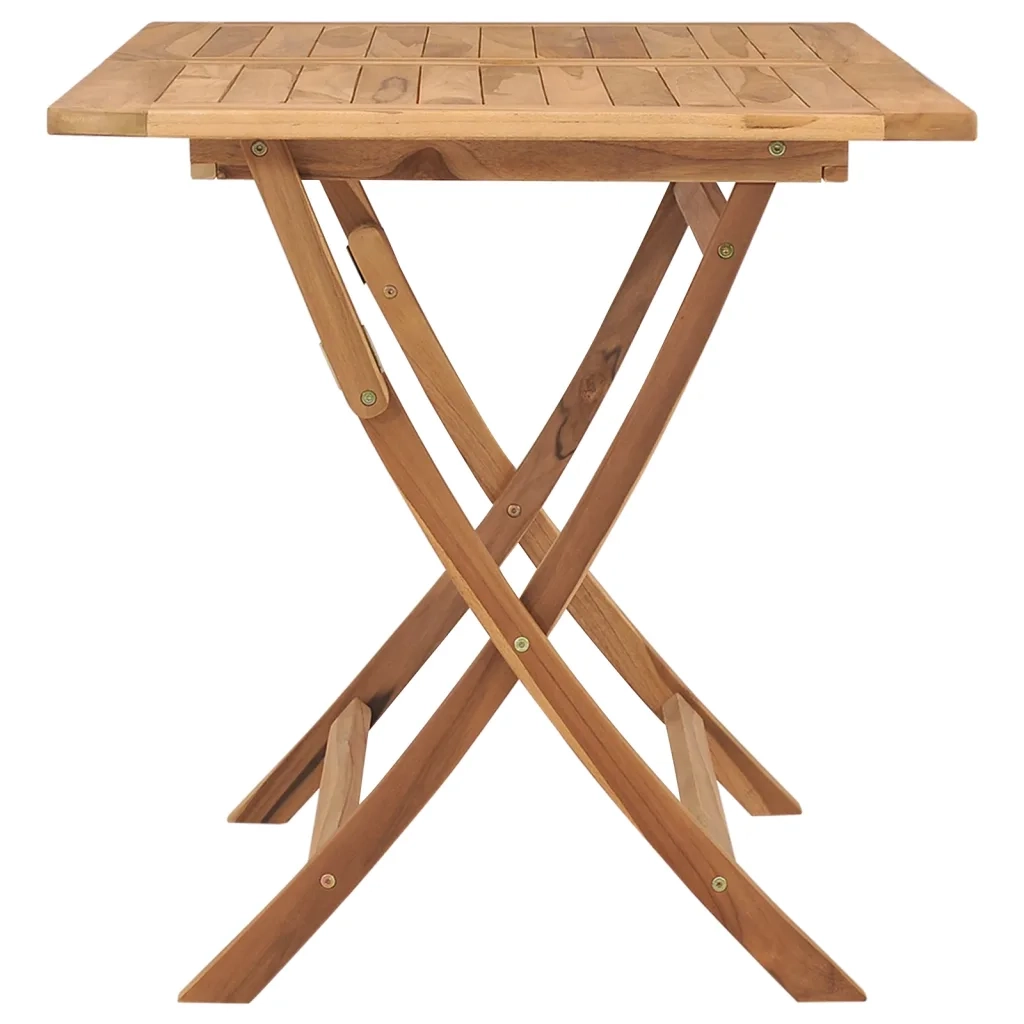 Tavolo Pieghevole da Giardino 120x70x75 cm in Massello di Teak 44682