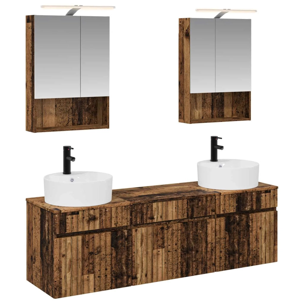 Set di Armadi da Bagno 5 pcs Legno antico Legno ingegnerizzato 3406605