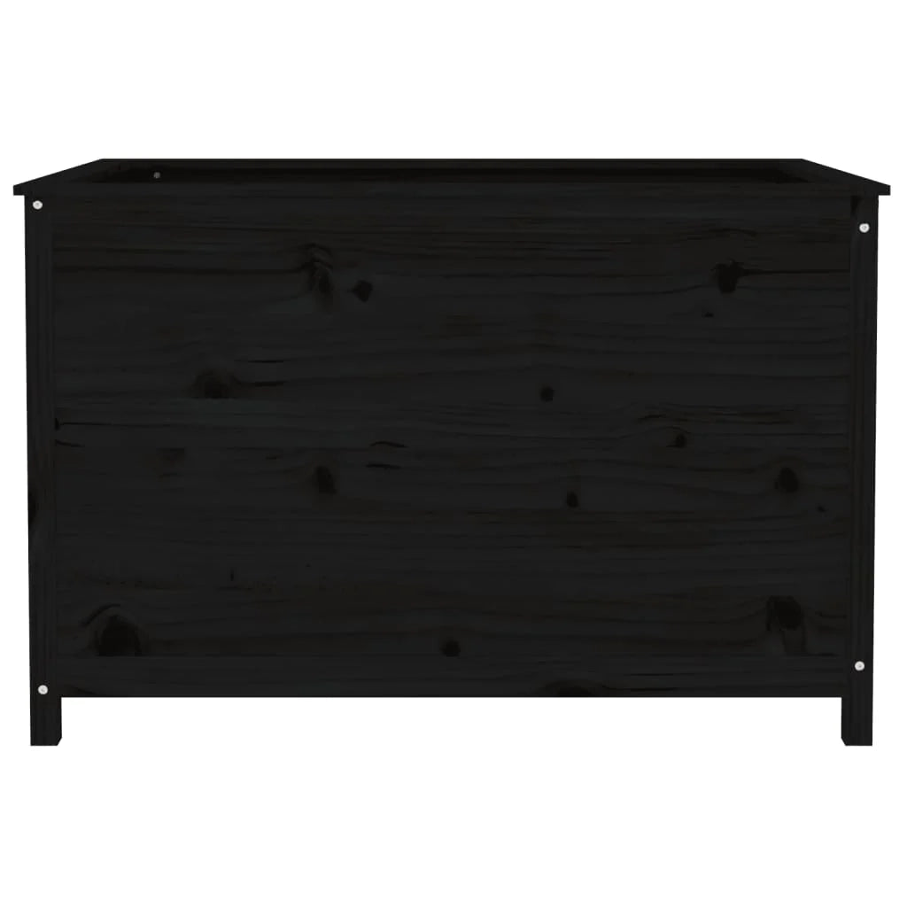 Fioriera rialzata per piante e fiori adatta a terrazze e giardini 119,5 x 82,5 x 78 cm legno massello di pino nero 02_0039334