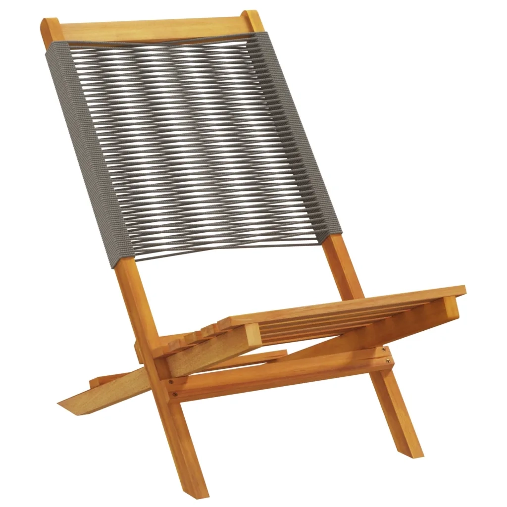 vidaXL Sedie da Giardino Pieghevoli 4pz Grigie Legno Massello Acacia