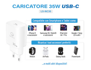 CARICABATTERIA DA MURO carica rapida - 35 W  - LOSTECH