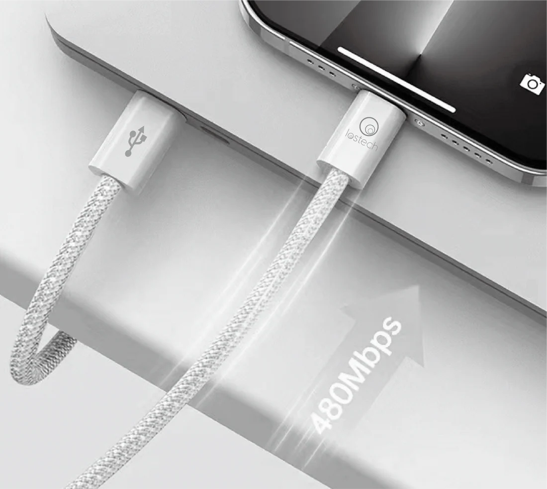 CAVETTO PER SMARTPHONE ingresso e uscita tipo C - 1,5 mt  - LOSTECH