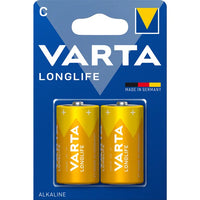 PILA MEZZA TORCIA LONGLIFE 'LR14' Pz 2 - 1,5 V - C- 6 confezione  - VARTA
