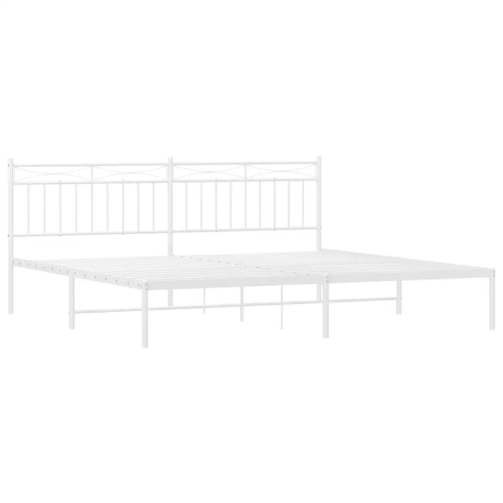 Giroletto con Testiera-Struttura Letto con testiera Metallo Bianco 193x203 cm 428700