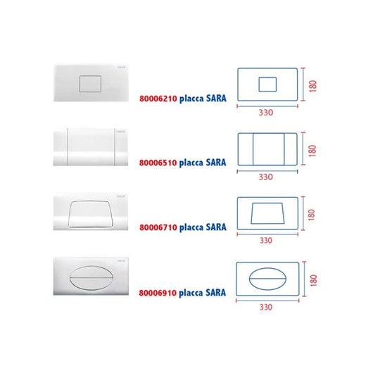 PLACCA 1 TASTO MODELLO SARA 33 CROMATA   PUCCIPLAST Srl
