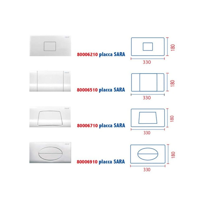 PLACCA 1 TASTO MODELLO SARA 33 CROMATA   PUCCIPLAST Srl