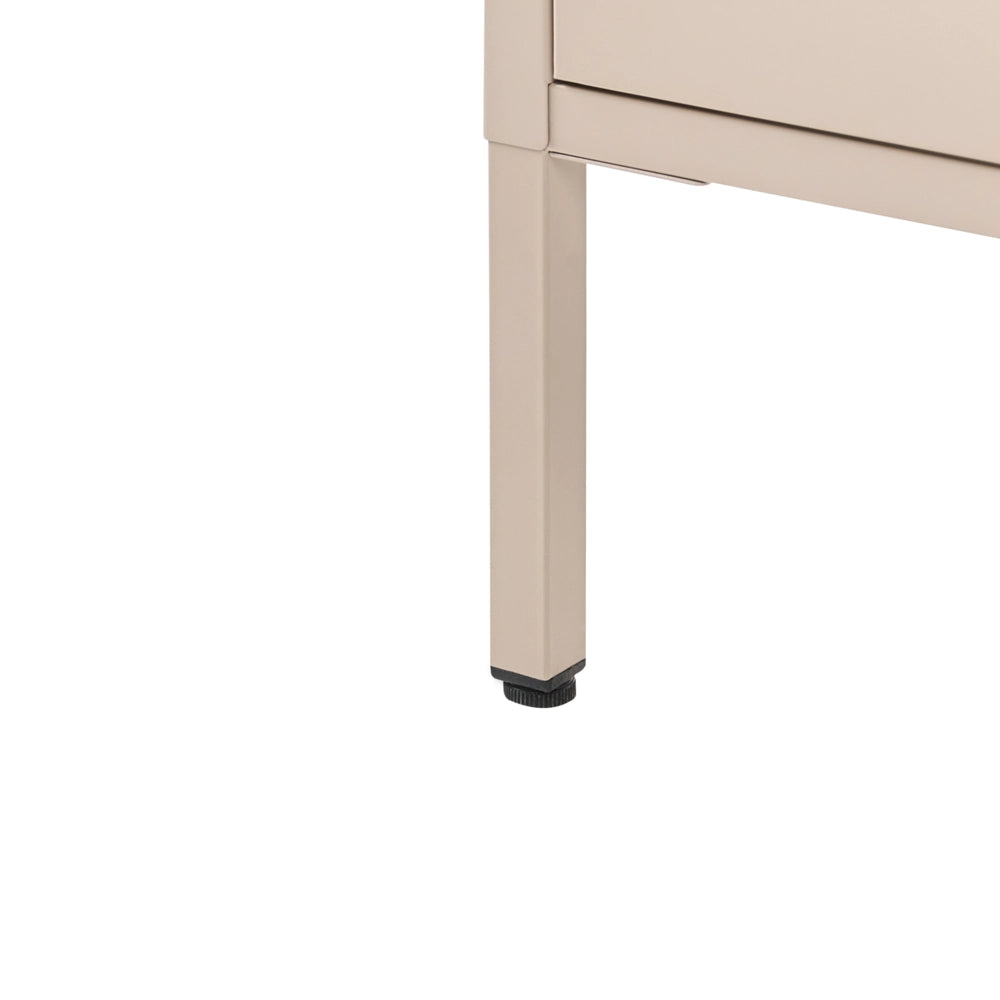 Credenza da ufficio in acciaio in stile industriale moderno 2 ante e 3 ripiani beige chiaro moderno contemporaneo ufficio
