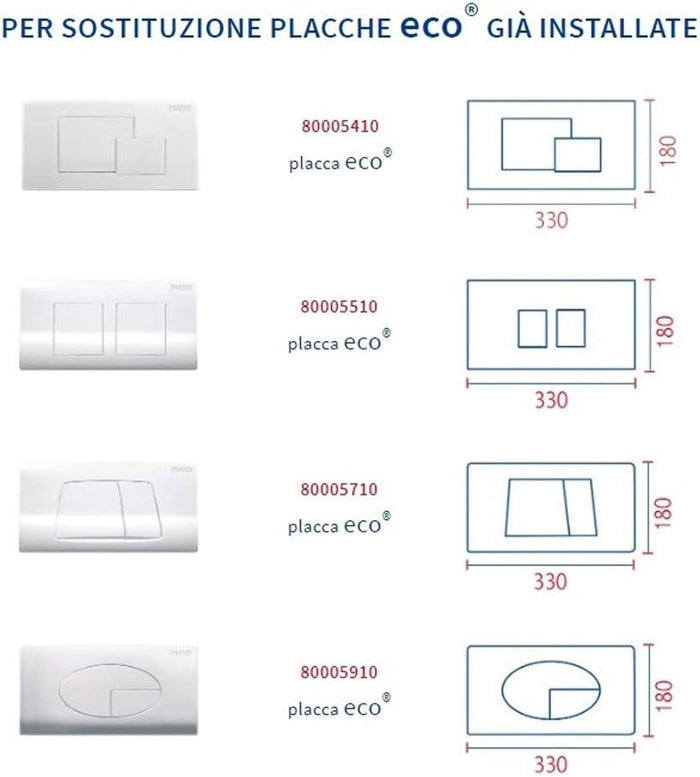 KIT ECO DOPPIO TASTO TELAIO + PLACCA CM.33 Sp.1,2 Cromata PUCCI 80179562