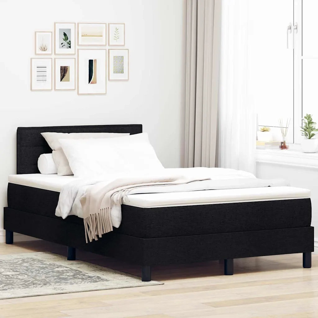 Letto a molle con testiera Nero 120 x 190 cm Tessuto 3338596