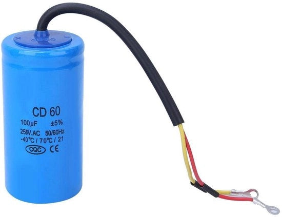Condensatore a motor CD60 - 250V 100uF - Sicurezza e affidabilità - Adatto per frigoriferi e condizionatori d'aria - Capacità di filtraggio - Volt. 250V