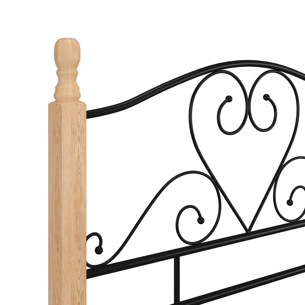 Giroletto-Struttura Letto Nero in Metallo 90x200 cm 105135