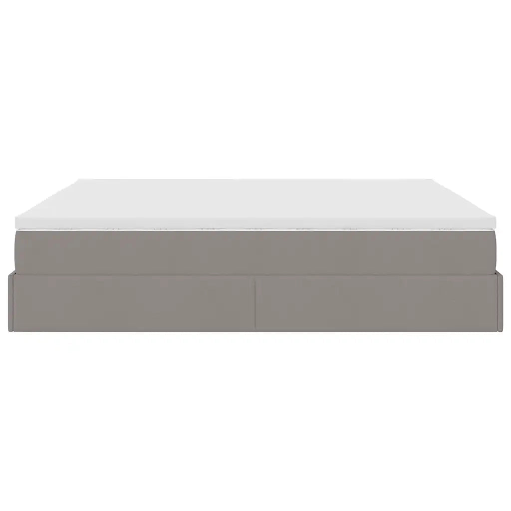 vidaXL Struttura Letto Pouf con Materassi Tortora 200x200 cm Tessuto