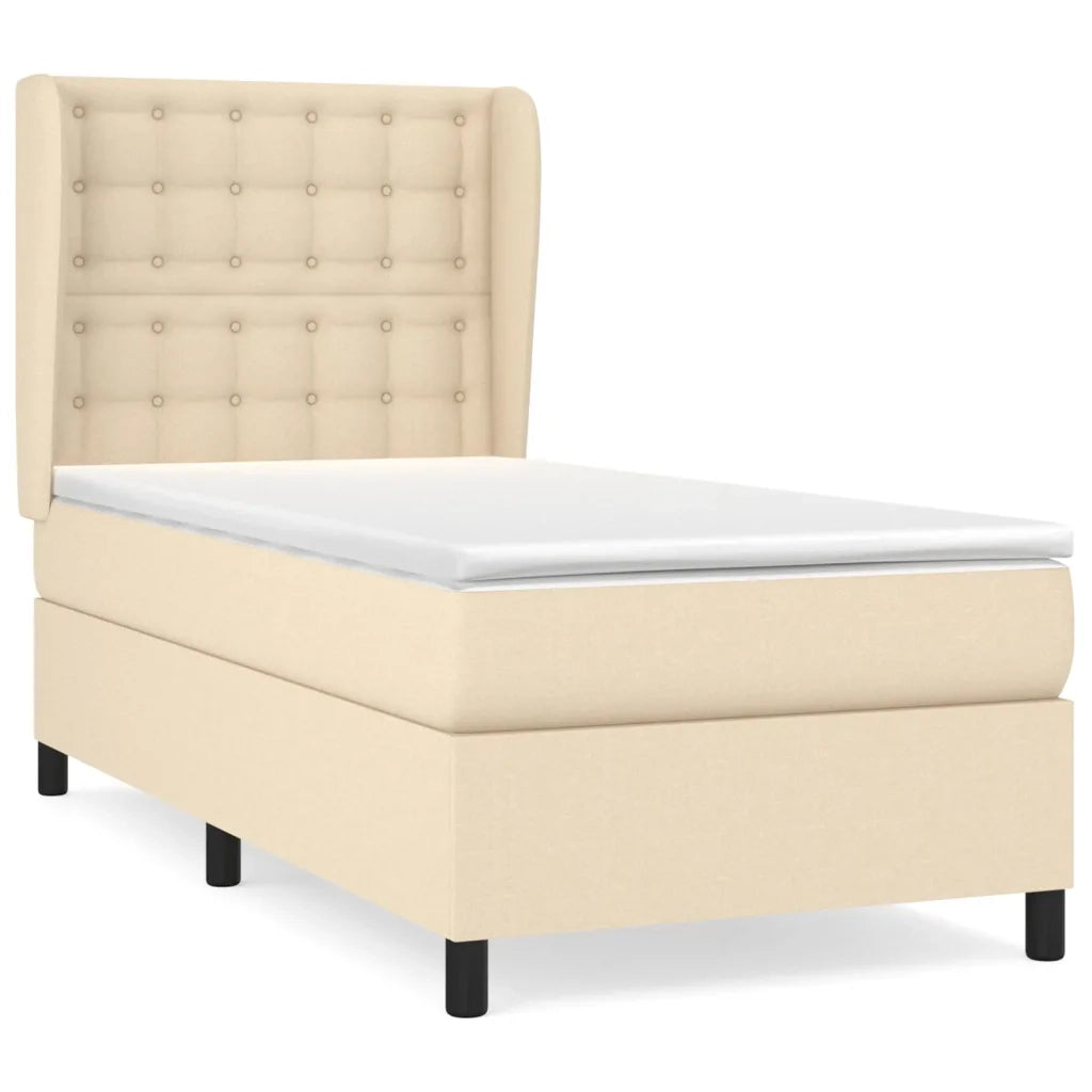 Giroletto a Molle con Materasso Crema 90x190 cm in Tessuto 3128250