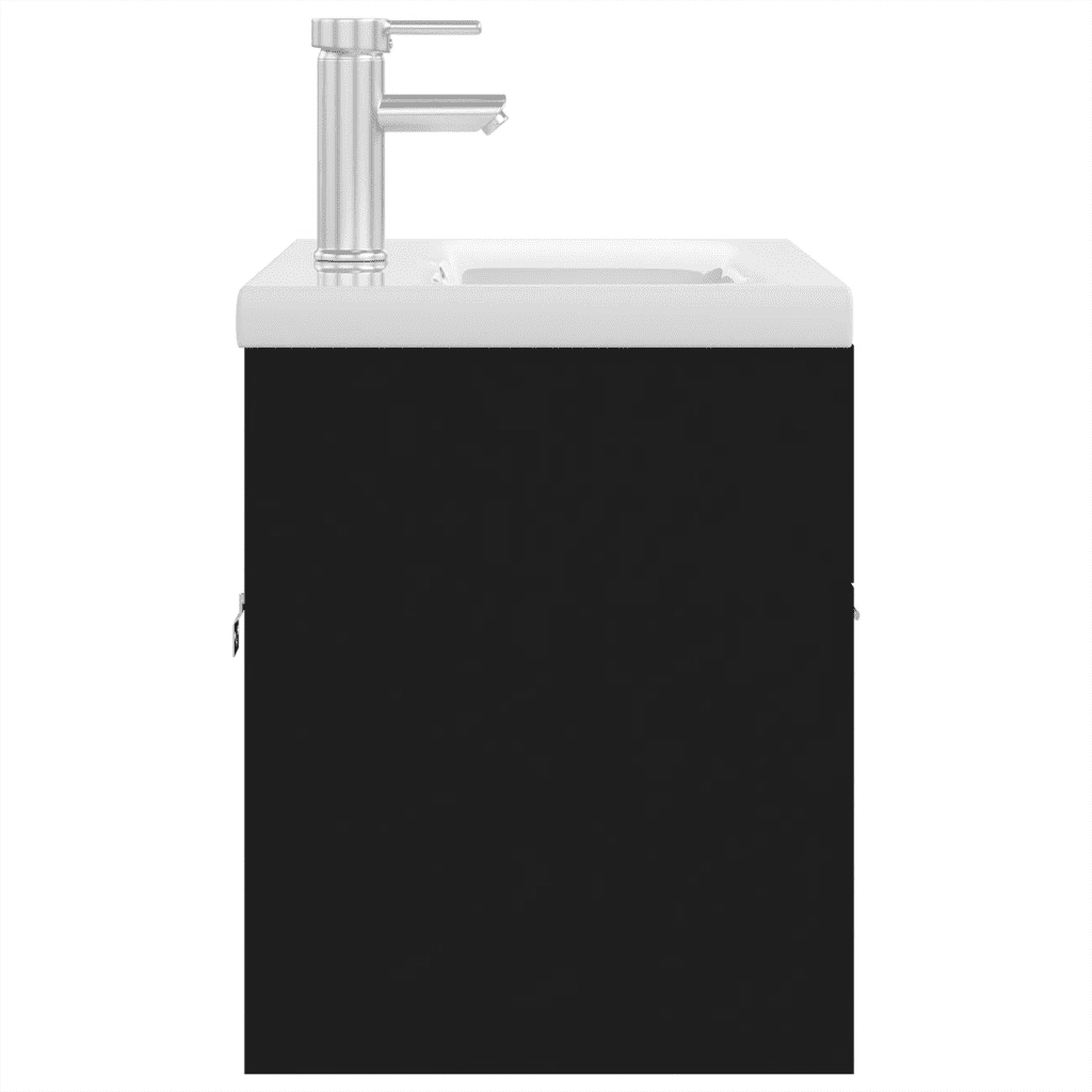 Mobile con Lavabo Integrato Nero in Legno Multistrato 3071280